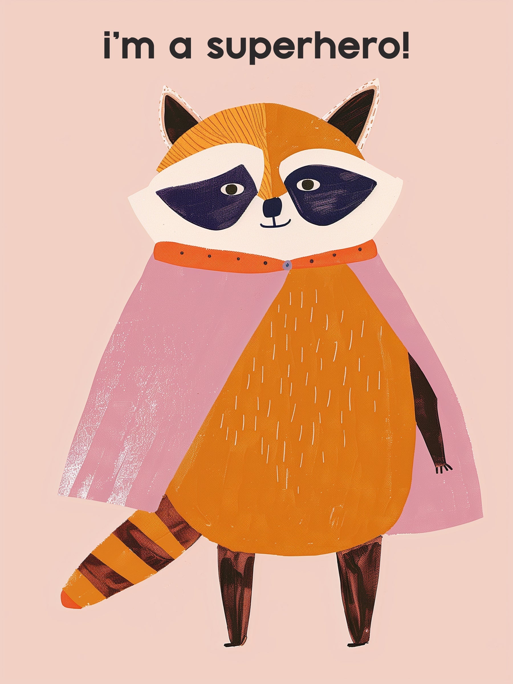 Superhero Raccoon Print