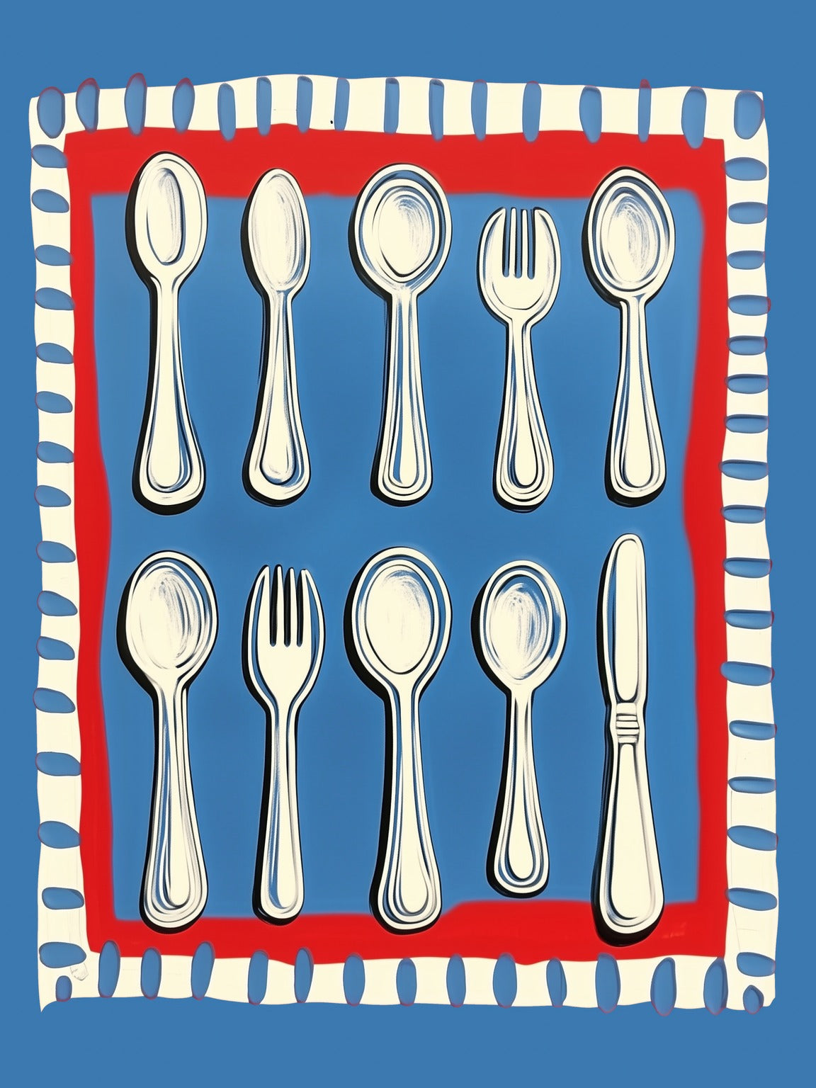 Cutlery Pattern Print