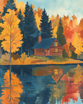 Lake Cabin Print