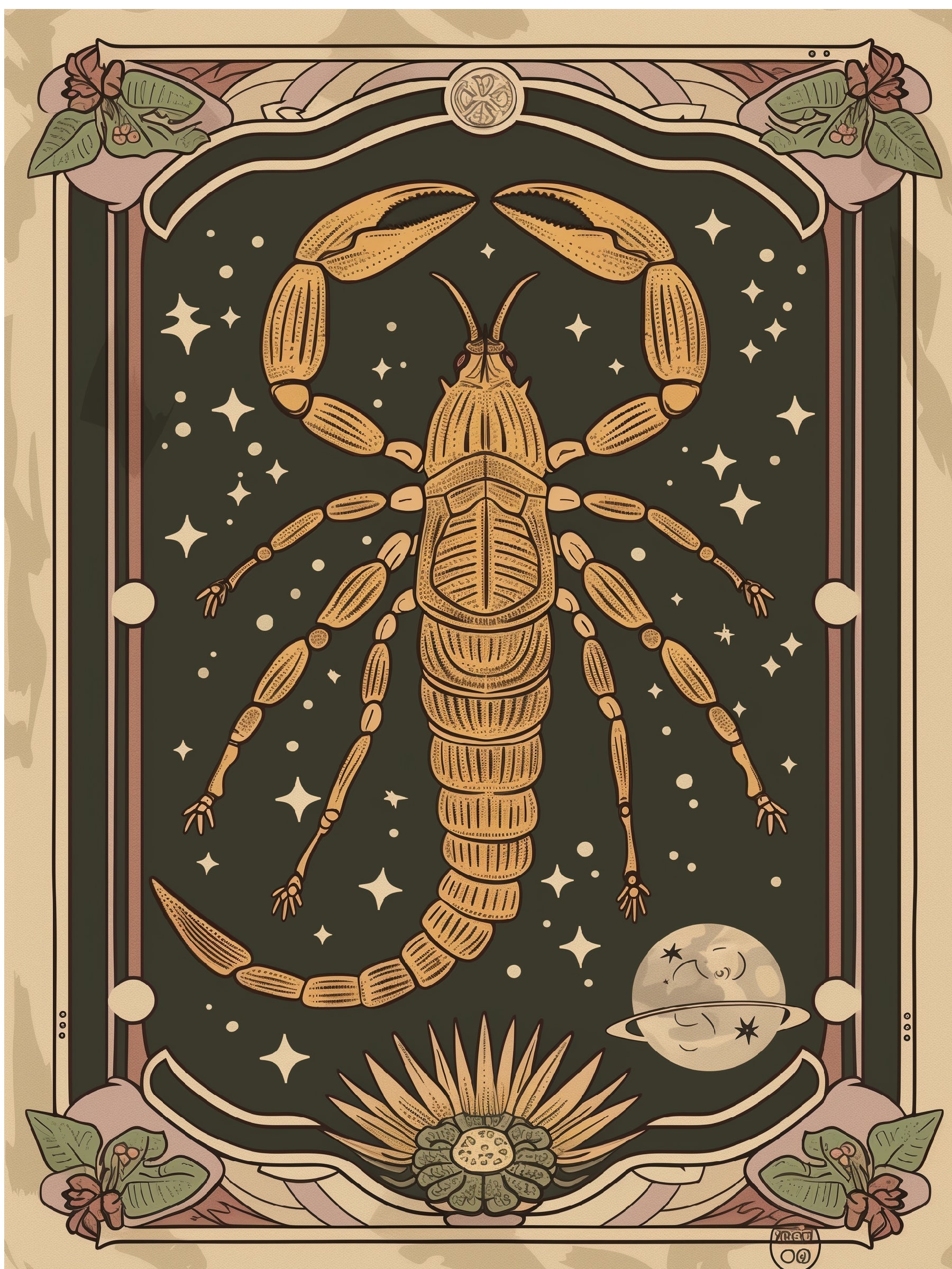 Vintage Scorpio Print