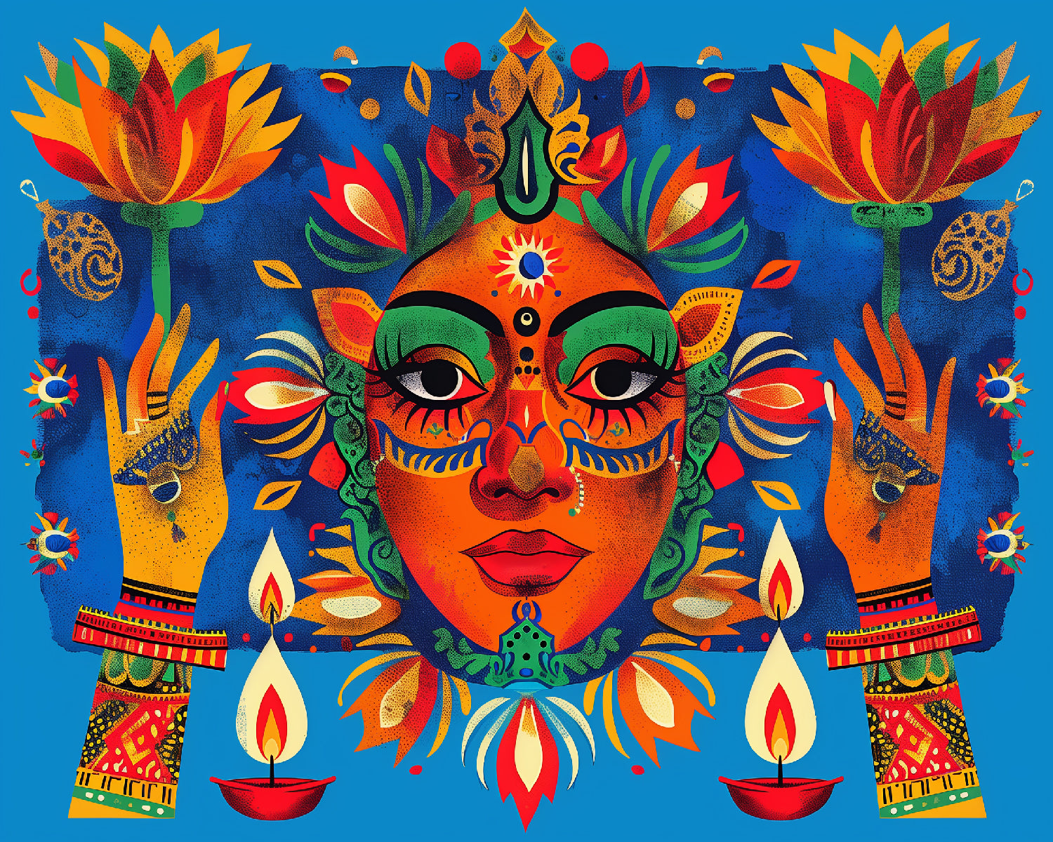 Vibrant Mask Print