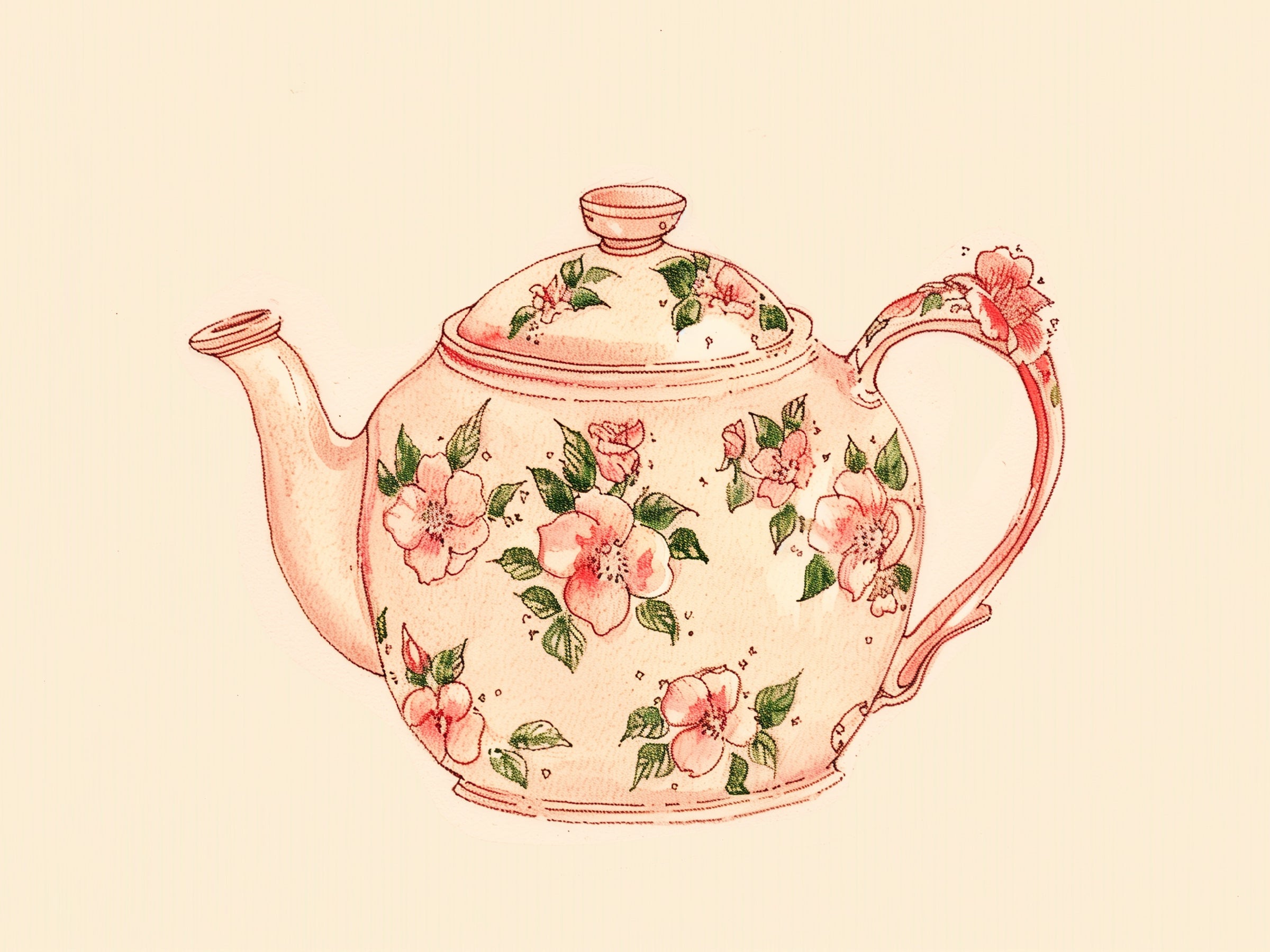 Floral Teapot Print