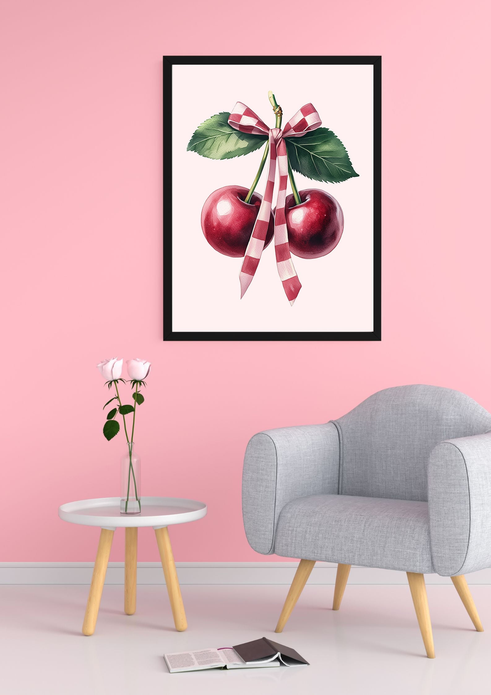 Cherry Duo Ribbon Print