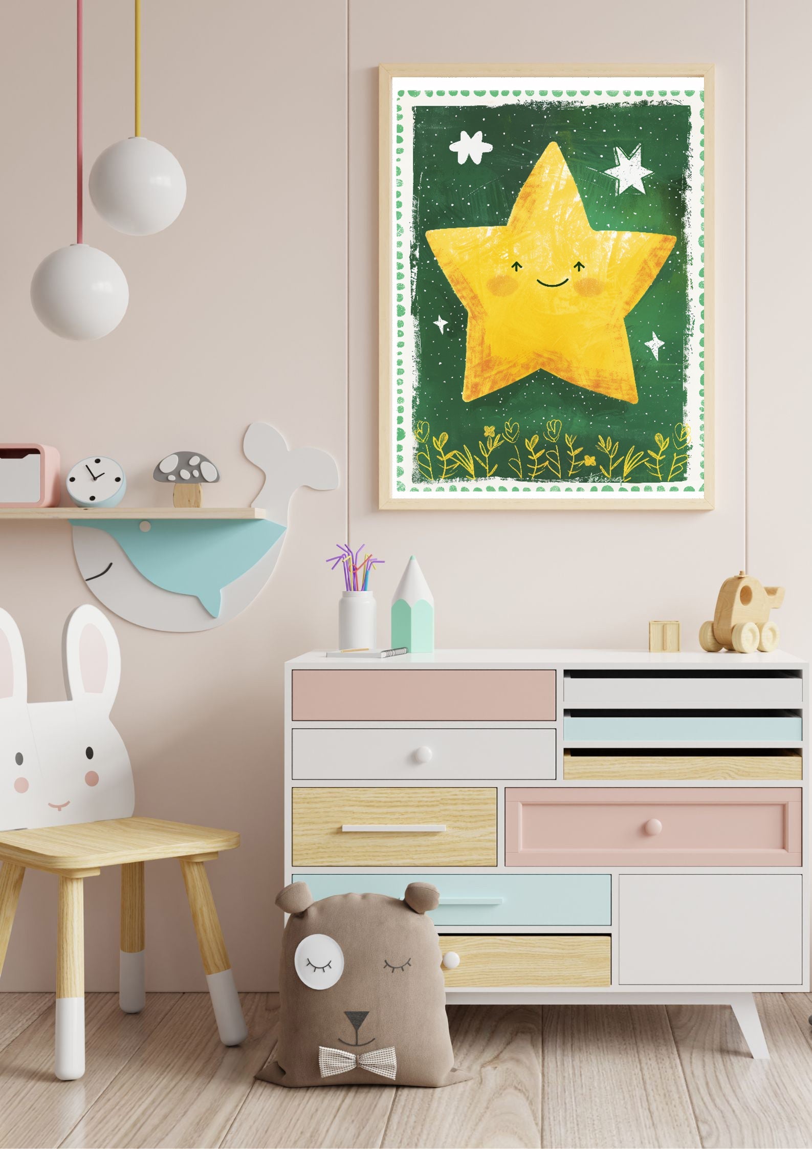 Golden Star Print