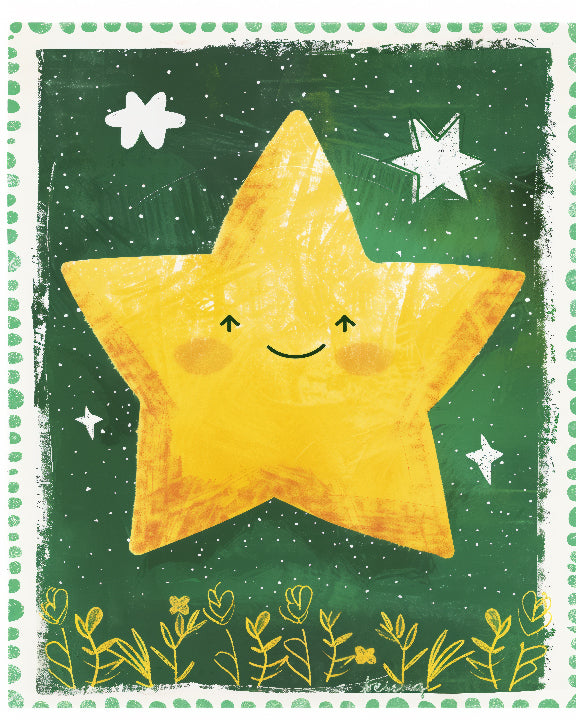 Golden Star Print