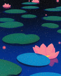 Botanical Art: Water Lilies Print