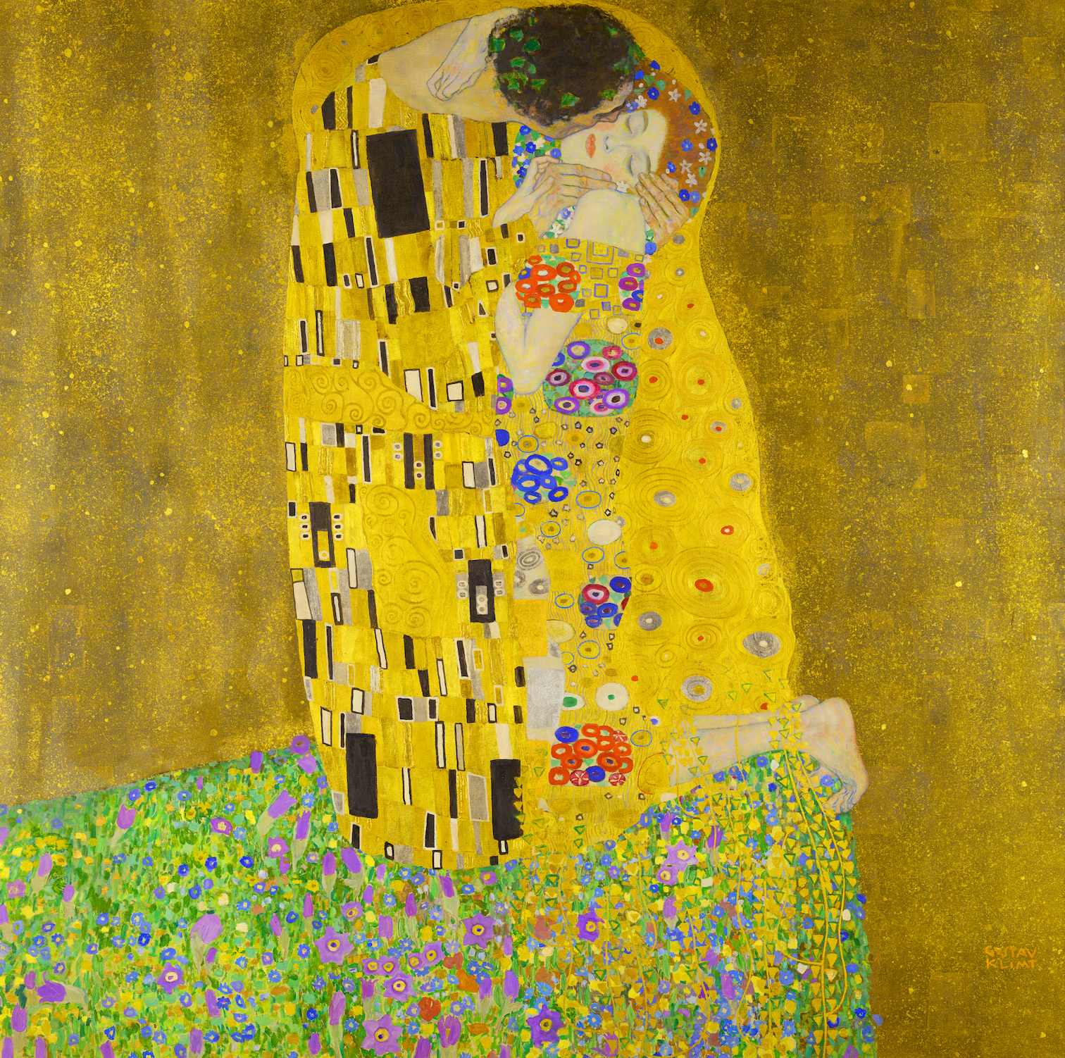 The Kiss by Gustav Klimt 1908 Art Print