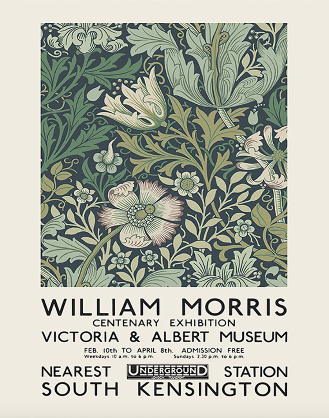 William Morris Ausstellungsplakat London 1934