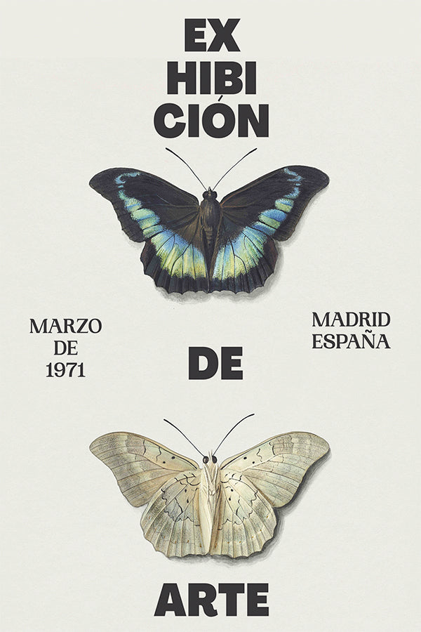 1971 Madrid Espana Schmetterling Druck