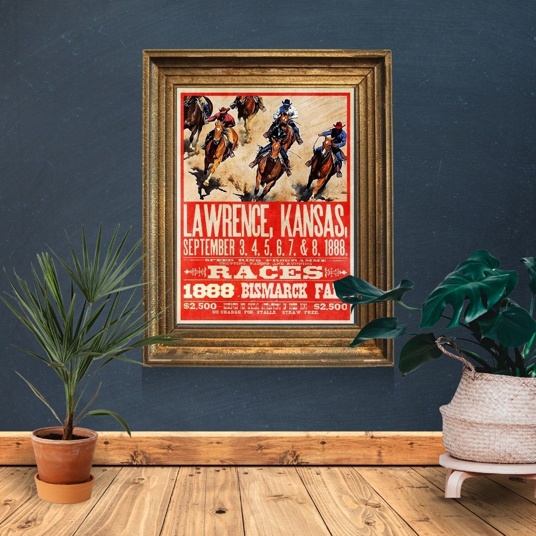 Impression vintage des courses du Kansas