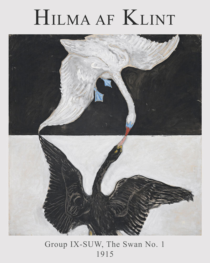 Black and White Swan Poster by Hilma of Klint