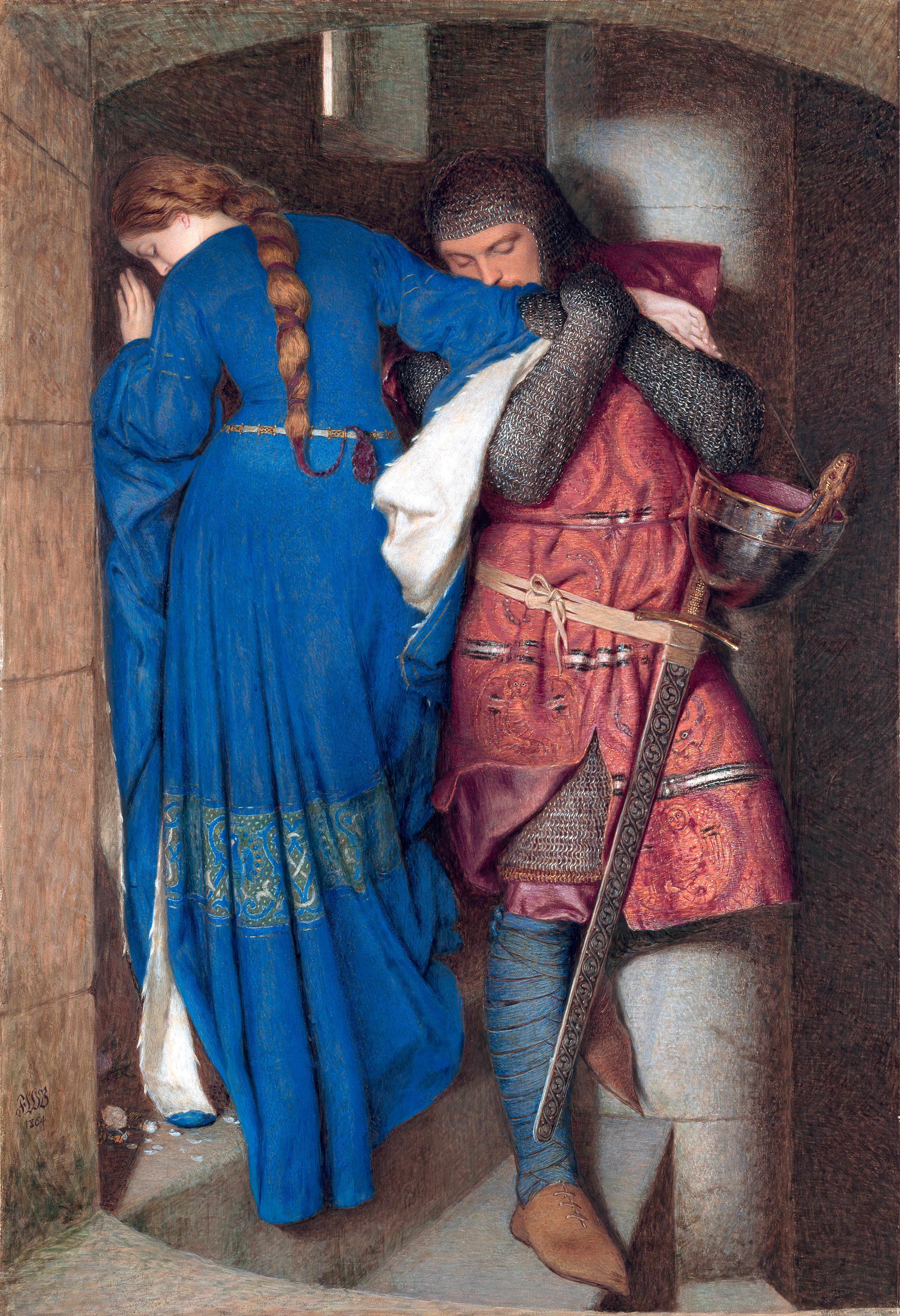 The Meeting on the Turret Stairs by Frederic William Burton