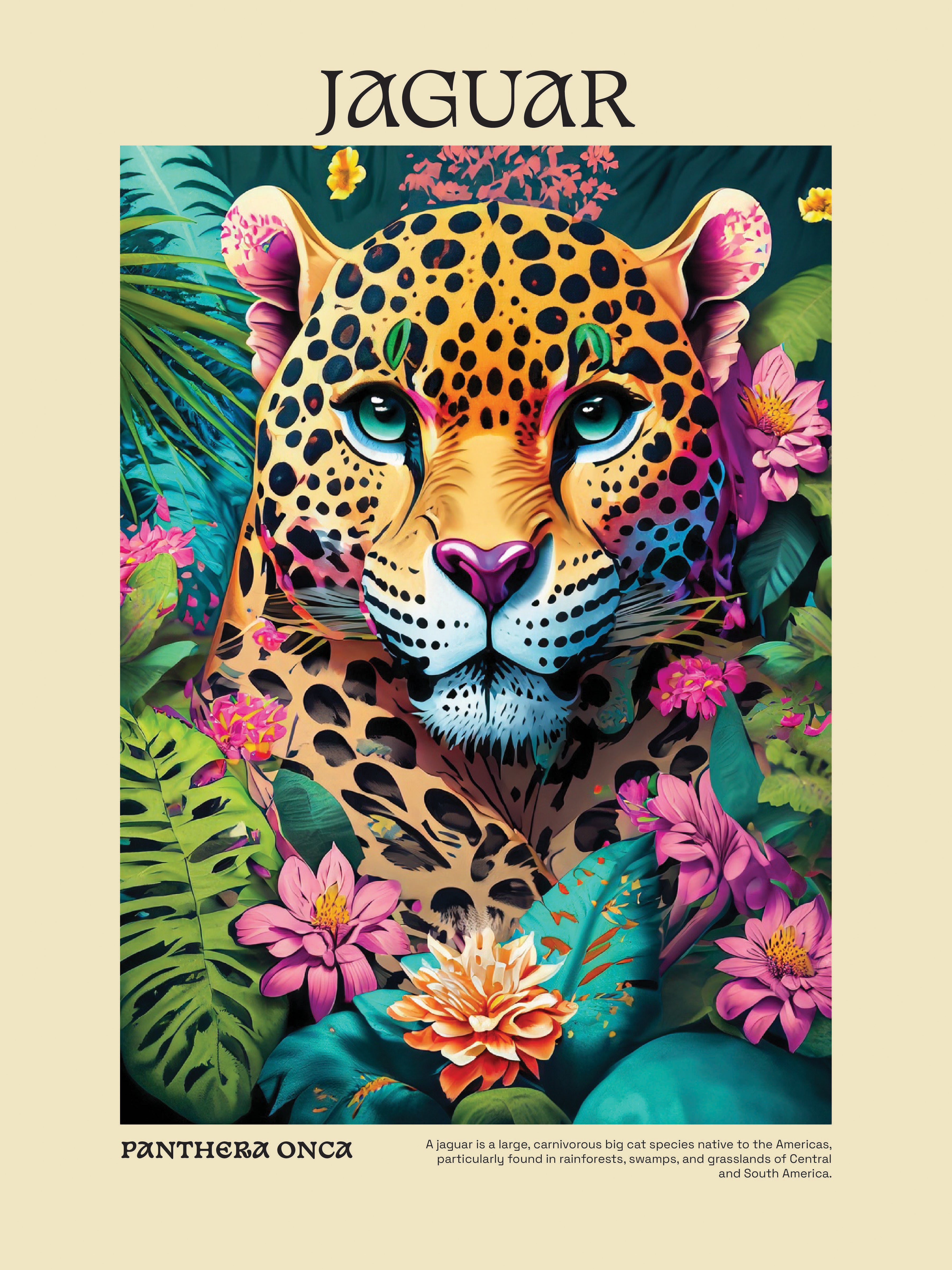 Vibrant Jaguar Wall Art