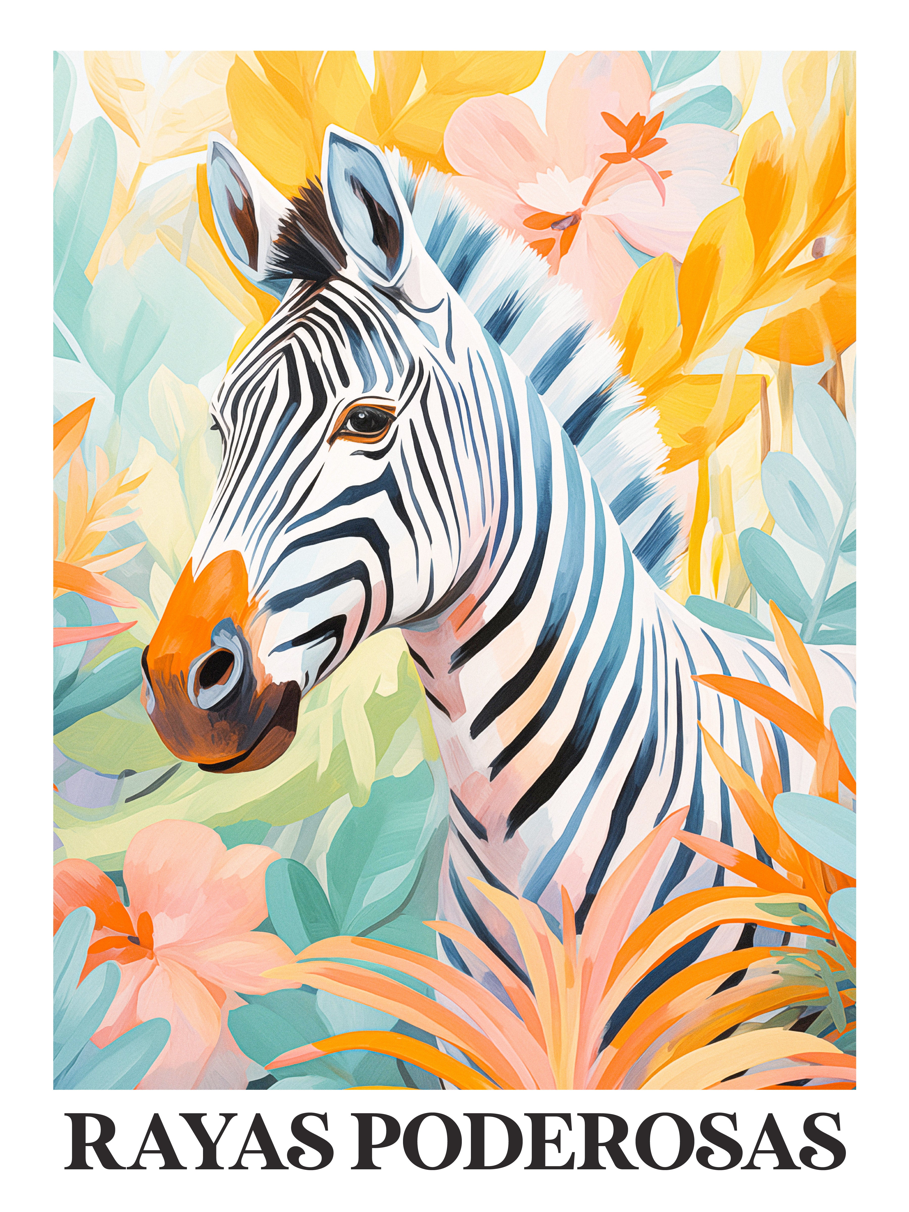 Zebra in Lush Tropical Foliage