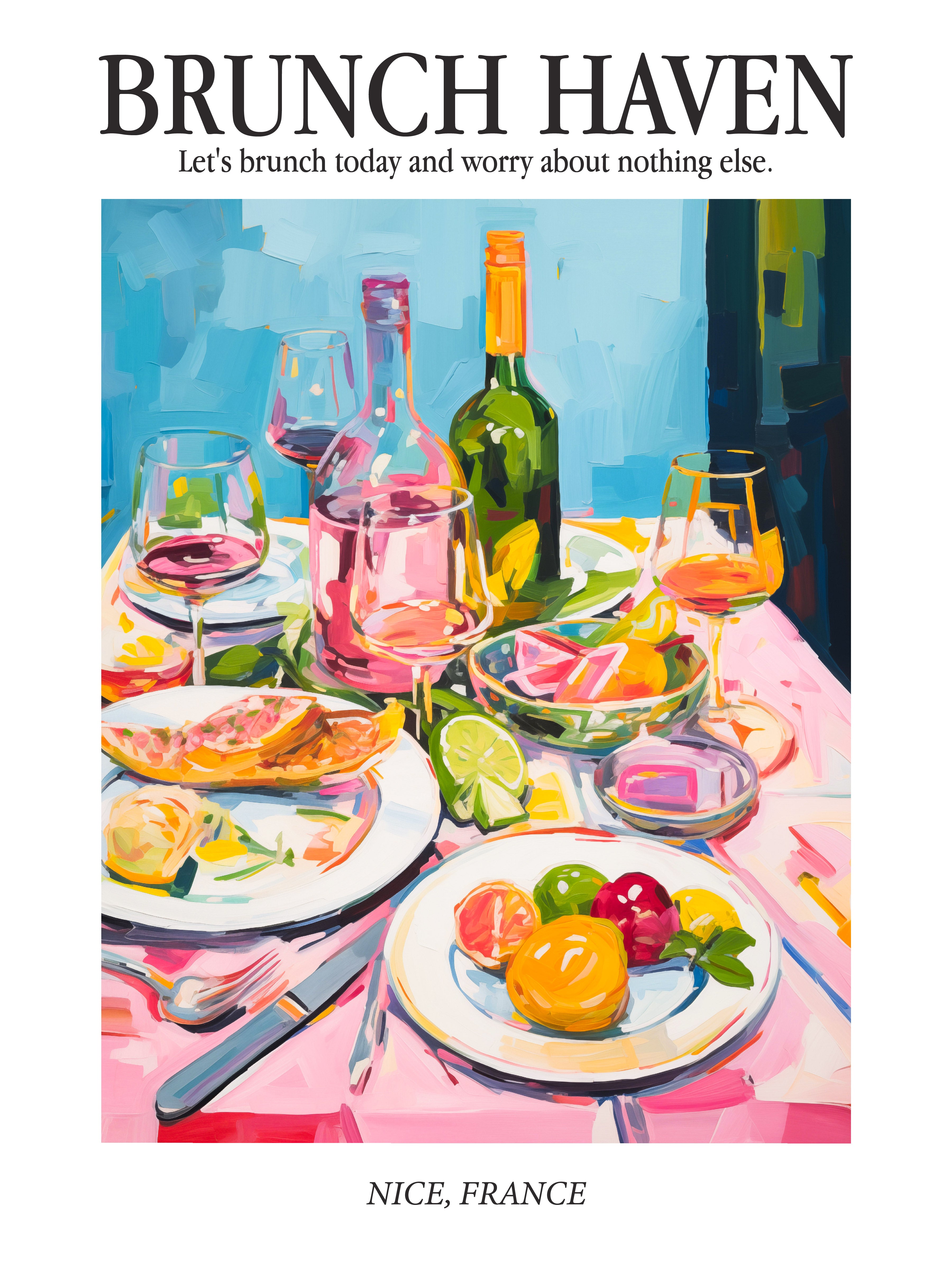 Colorful French Riviera Dining Art Print