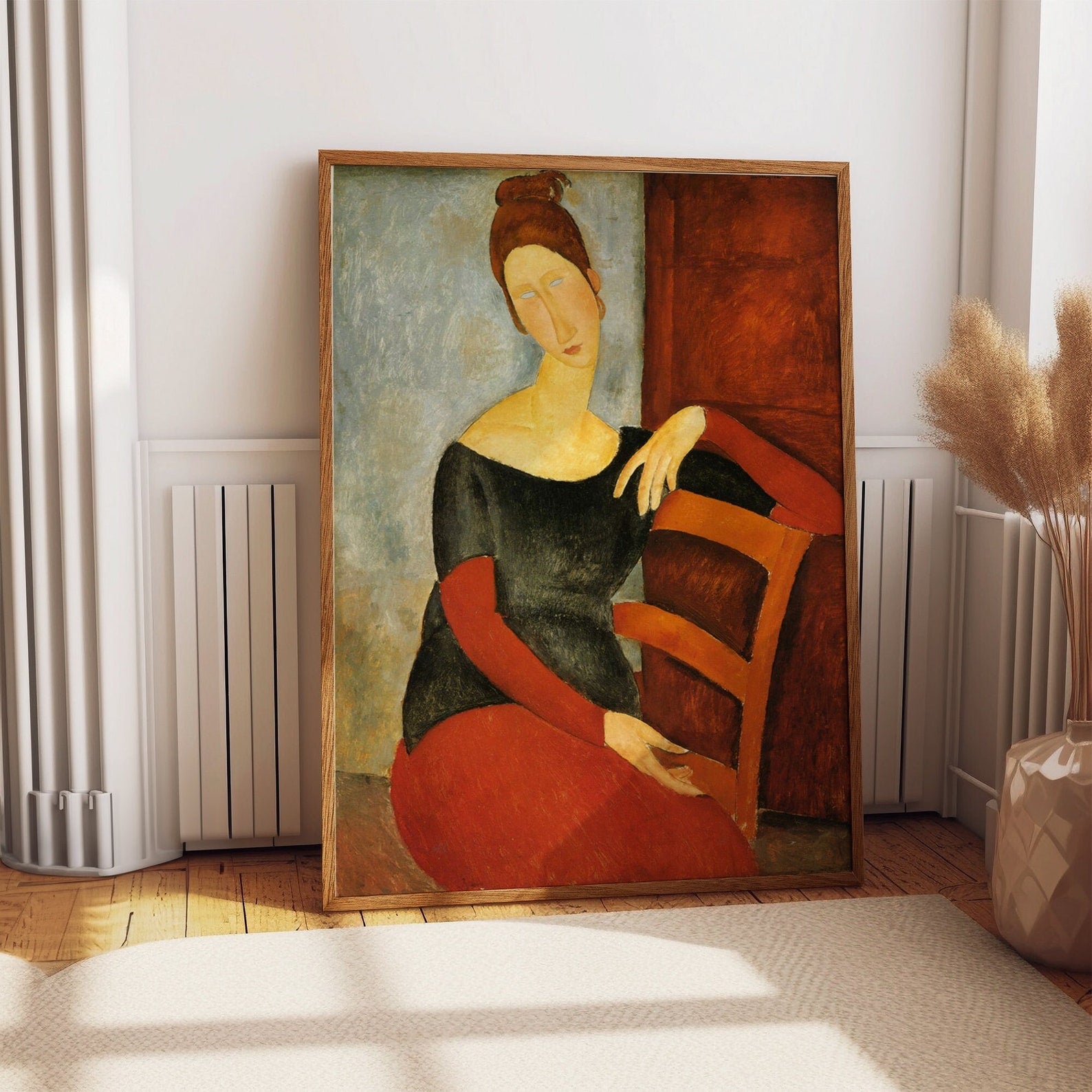 Woman in Red Chair Painting Art Print