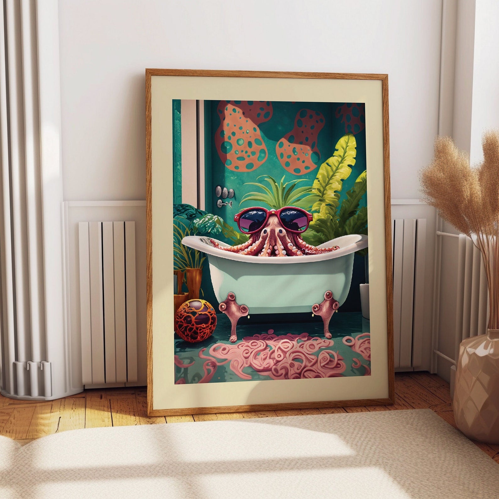 Whimsical Octopus Bathtub Art