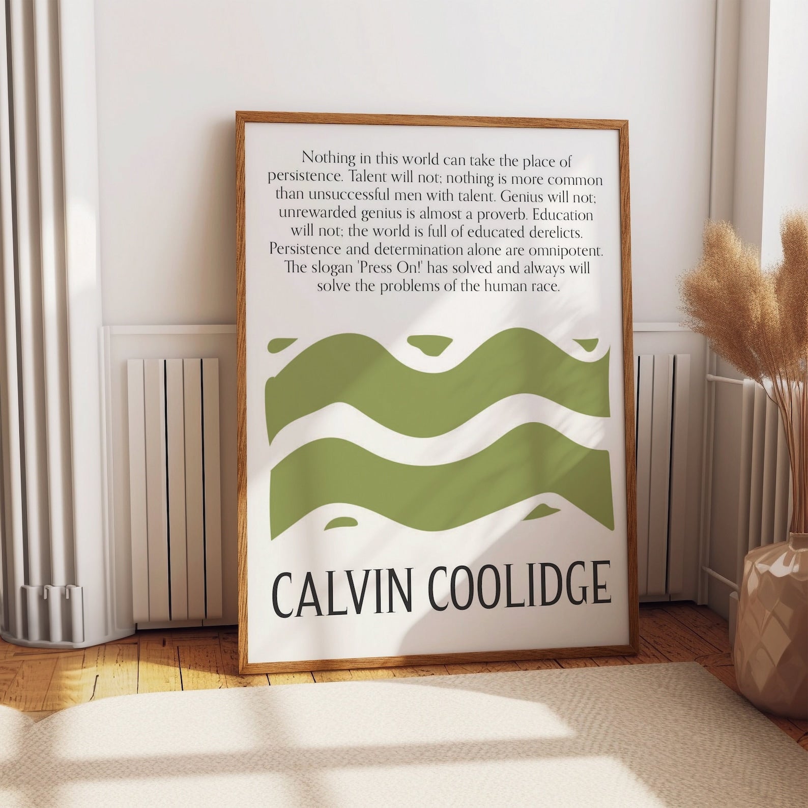 Calvin Coolidge Perseverance Quote Print