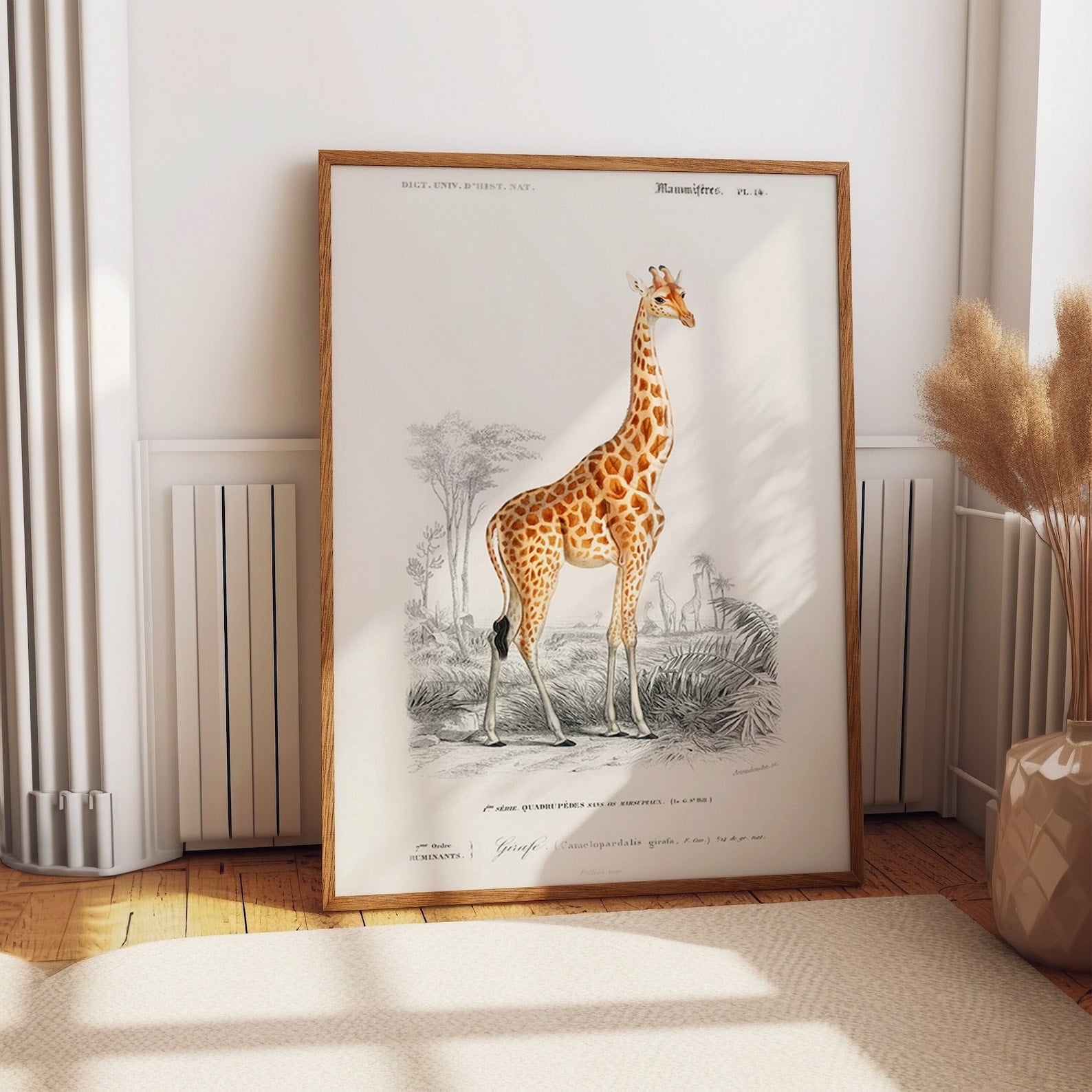 Giraffe Illustration Giraffe Decor Giraffe Print 1846