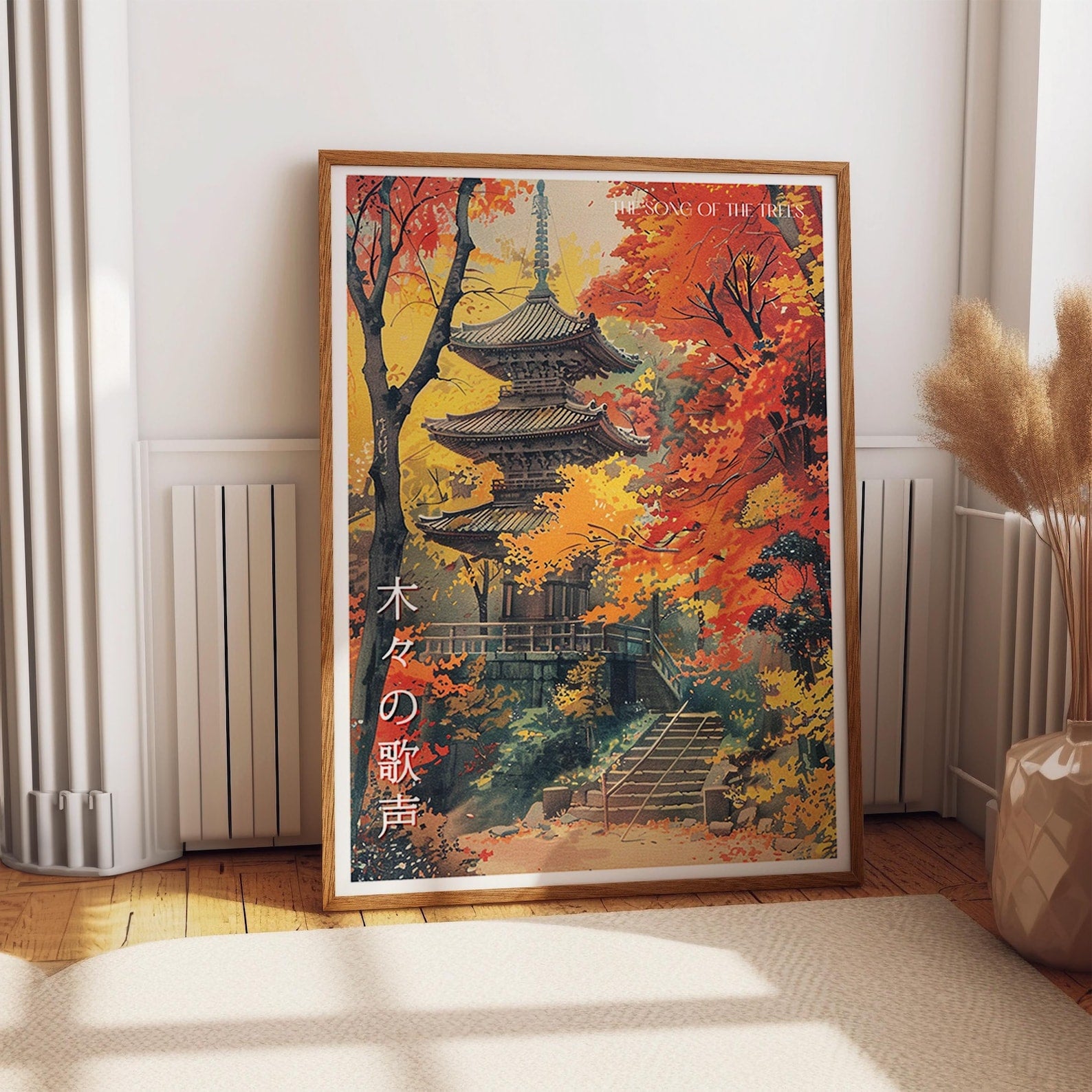 Japanese Pagoda Fall Art