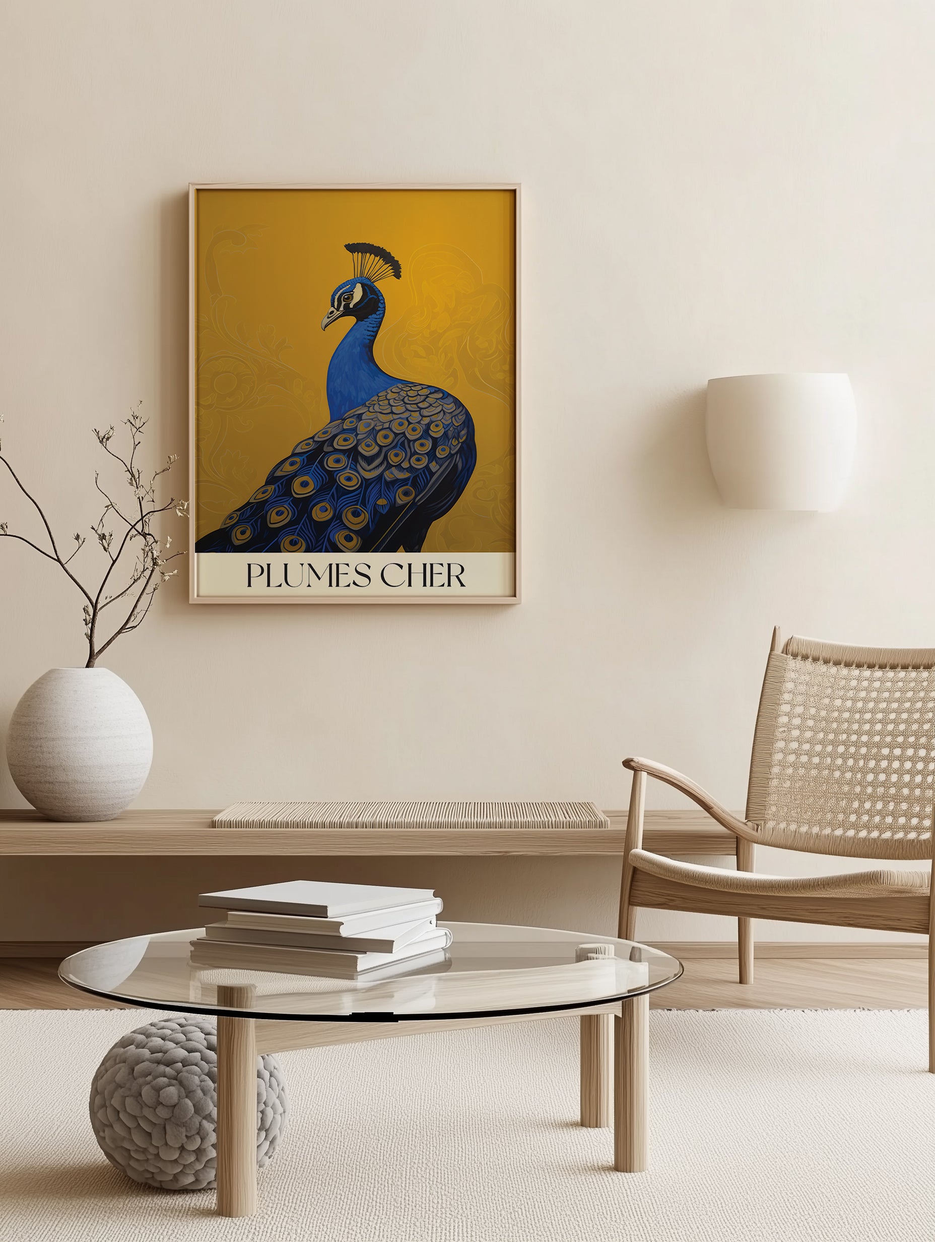 Pfau Wandkunst Tropische Vogelkunst