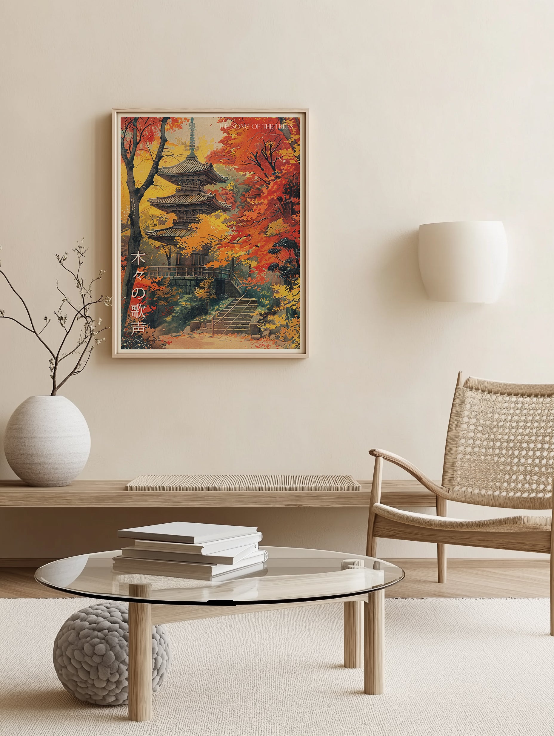 Japanese Pagoda Fall Art