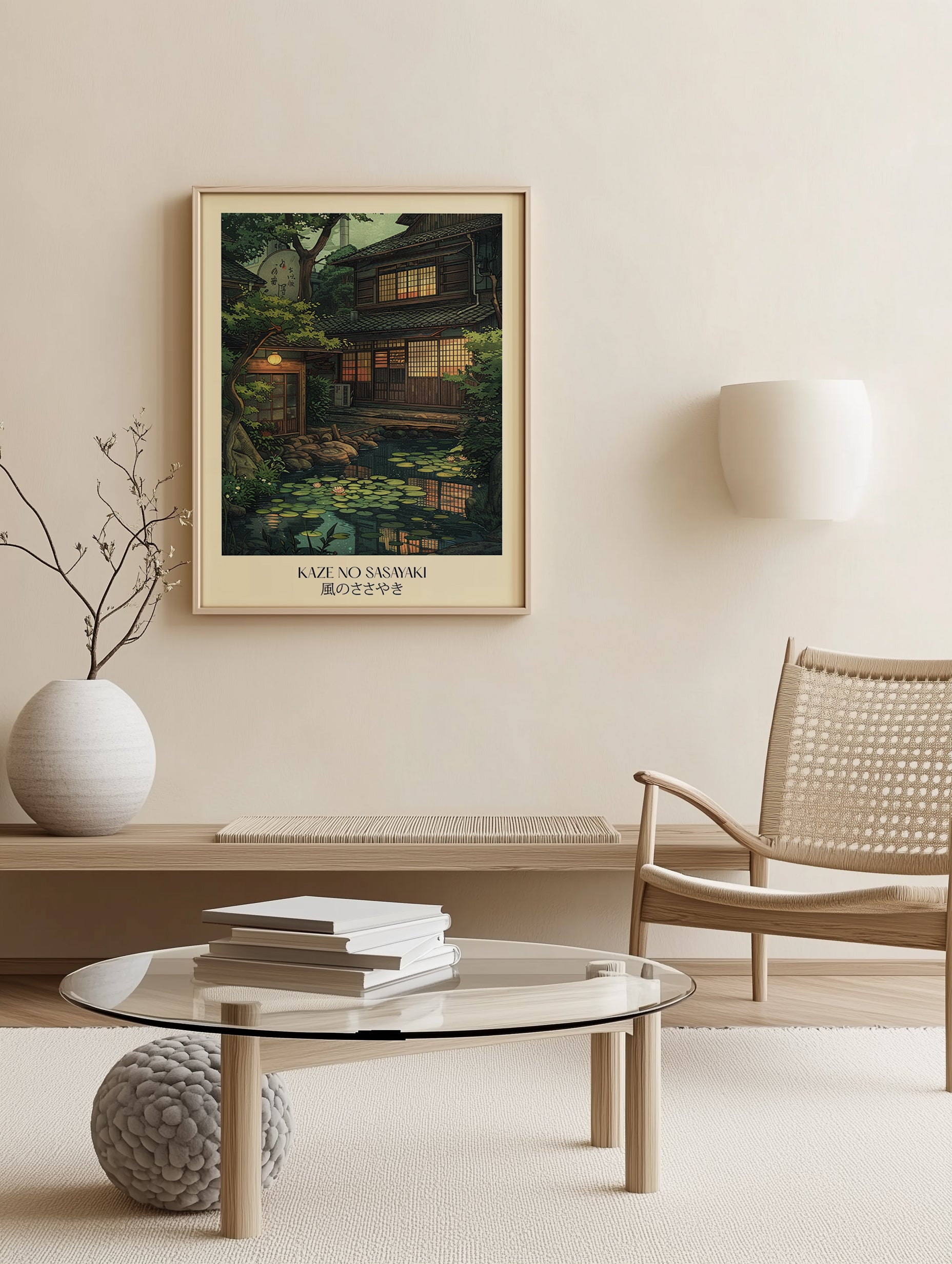 Japanese Pond Scenery Art